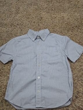 Old Navy Blue and White Striped Shirt - Boys